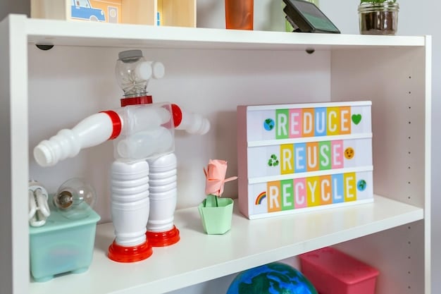 Shelves in a children's playroom showing toys sorted into labelled bins, ready for a bi-weekly rotation.