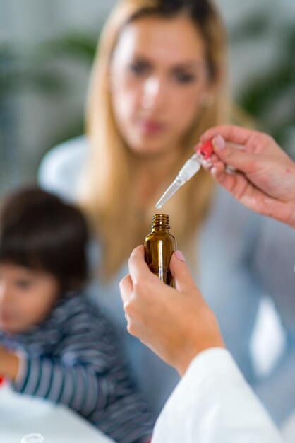 A parent carefully administering vitamin D drops to their baby using a dropper. The focus is on the act of supplementation, with emphasis on correct dosage and administration technique.