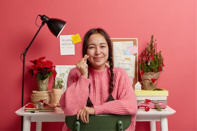 A woman is sitting at a desk, organizing her weekender with colorful sticky notes and a planner. The scene is set in a well-lit home office and shows a sense of control and productivity.