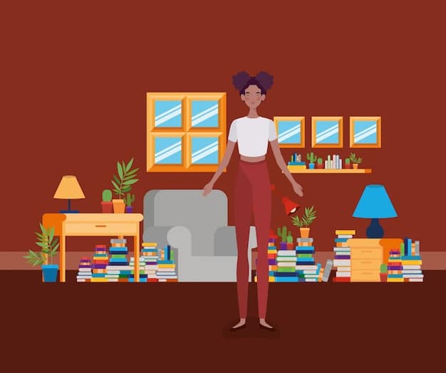 A smiling mother stands proudly in her makeshift home office, surrounded by books and a laptop, working on her small business venture, embodying empowerment through entrepreneurship and reclaiming her professional identity.