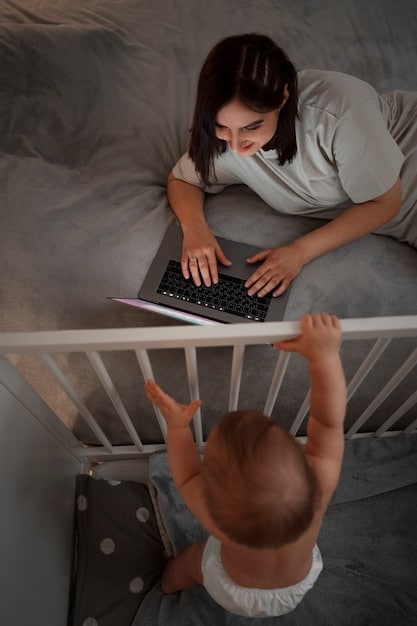 A parent comforting their baby in a crib, with a focus on providing gentle reassurance while still encouraging self-soothing. The atmosphere should be warm and supportive.